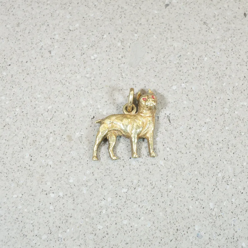 Boston Terrier Charm in 14k Gold