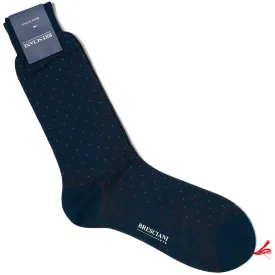 BRESCIANI Cotton Polka Dot Design Mid Calf Length Socks M-L