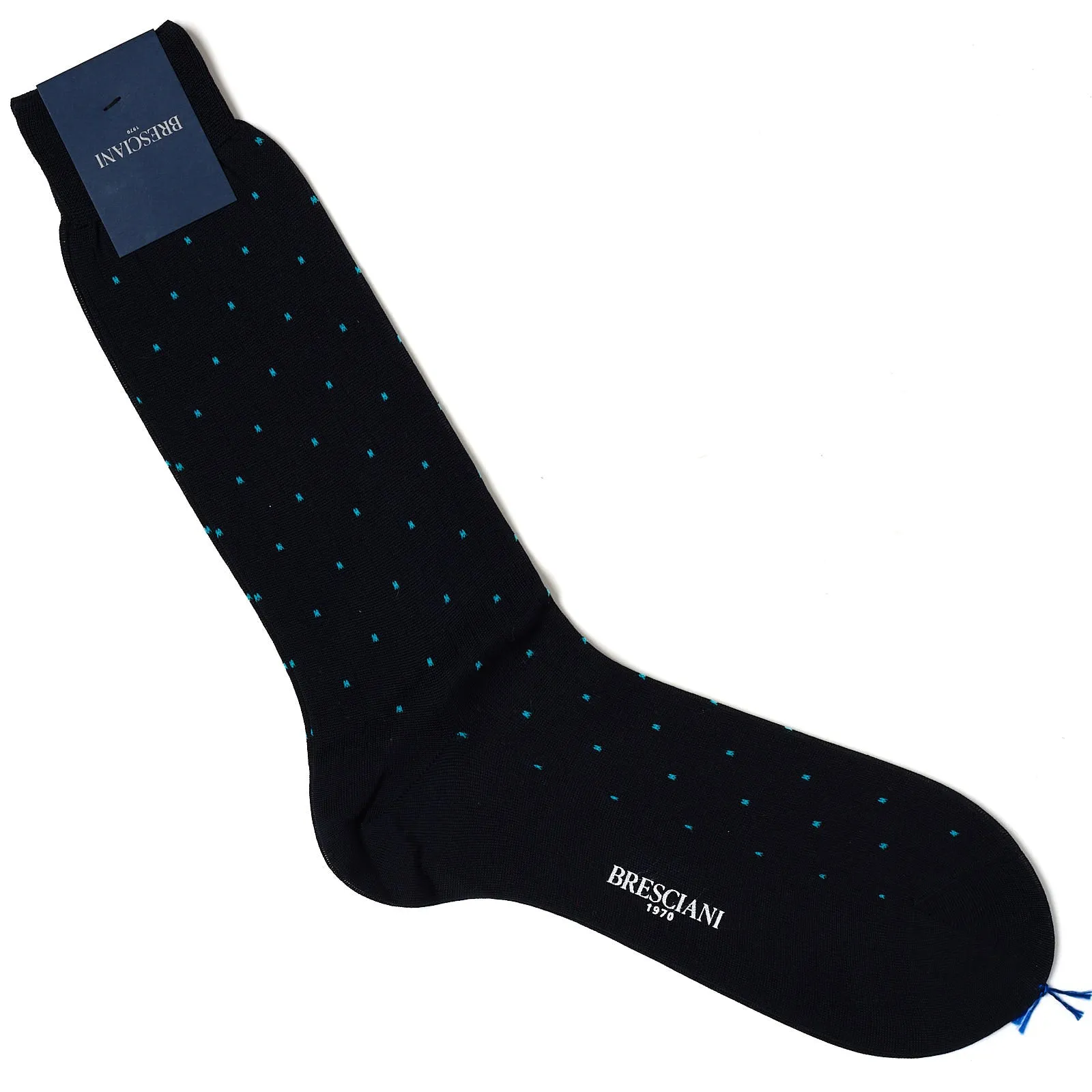 BRESCIANI Cotton Polka Dot Design Mid Calf Length Socks M-L