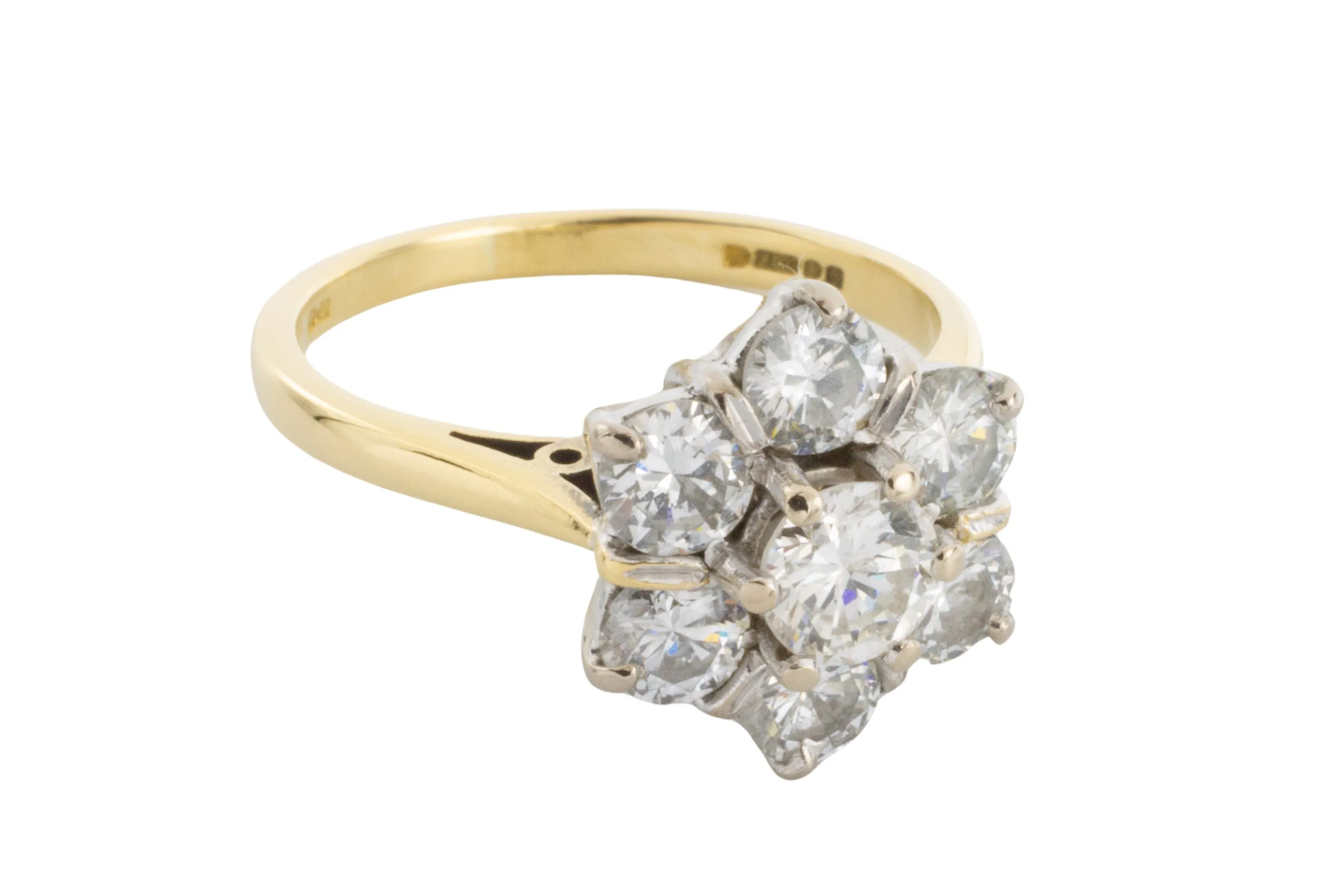 Brilliant cut diamond cluster ring