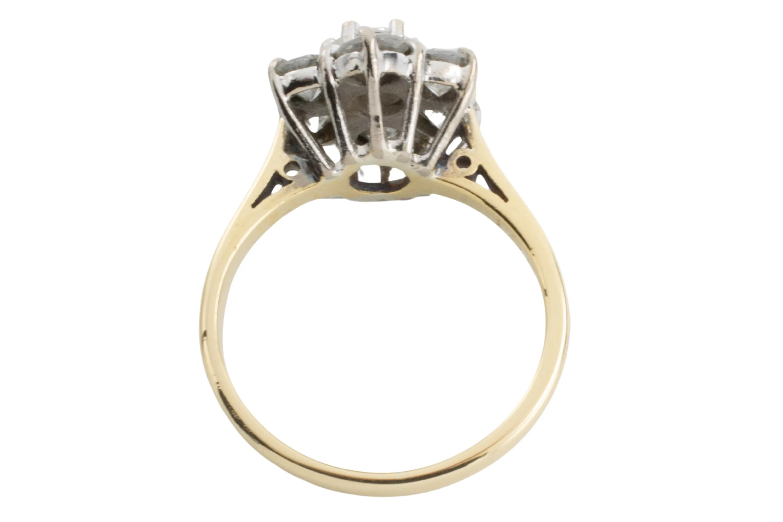 Brilliant cut diamond cluster ring