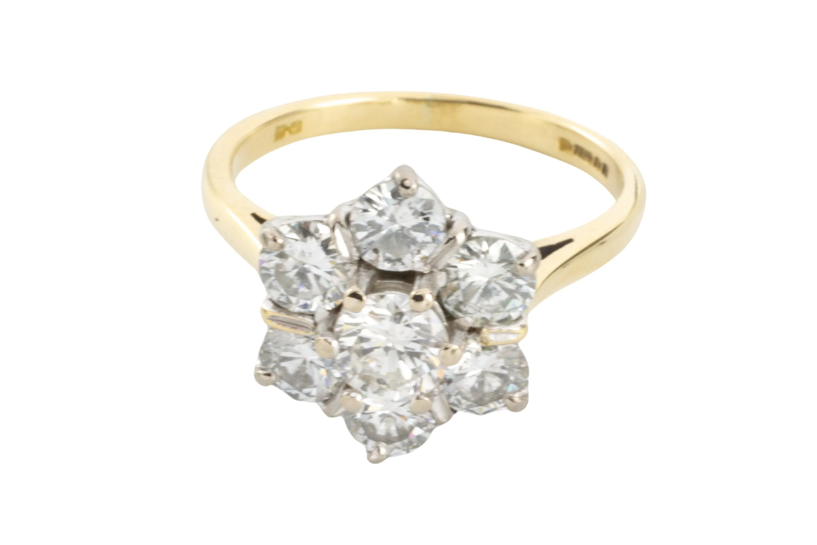 Brilliant cut diamond cluster ring