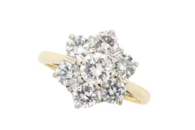 Brilliant cut diamond cluster ring