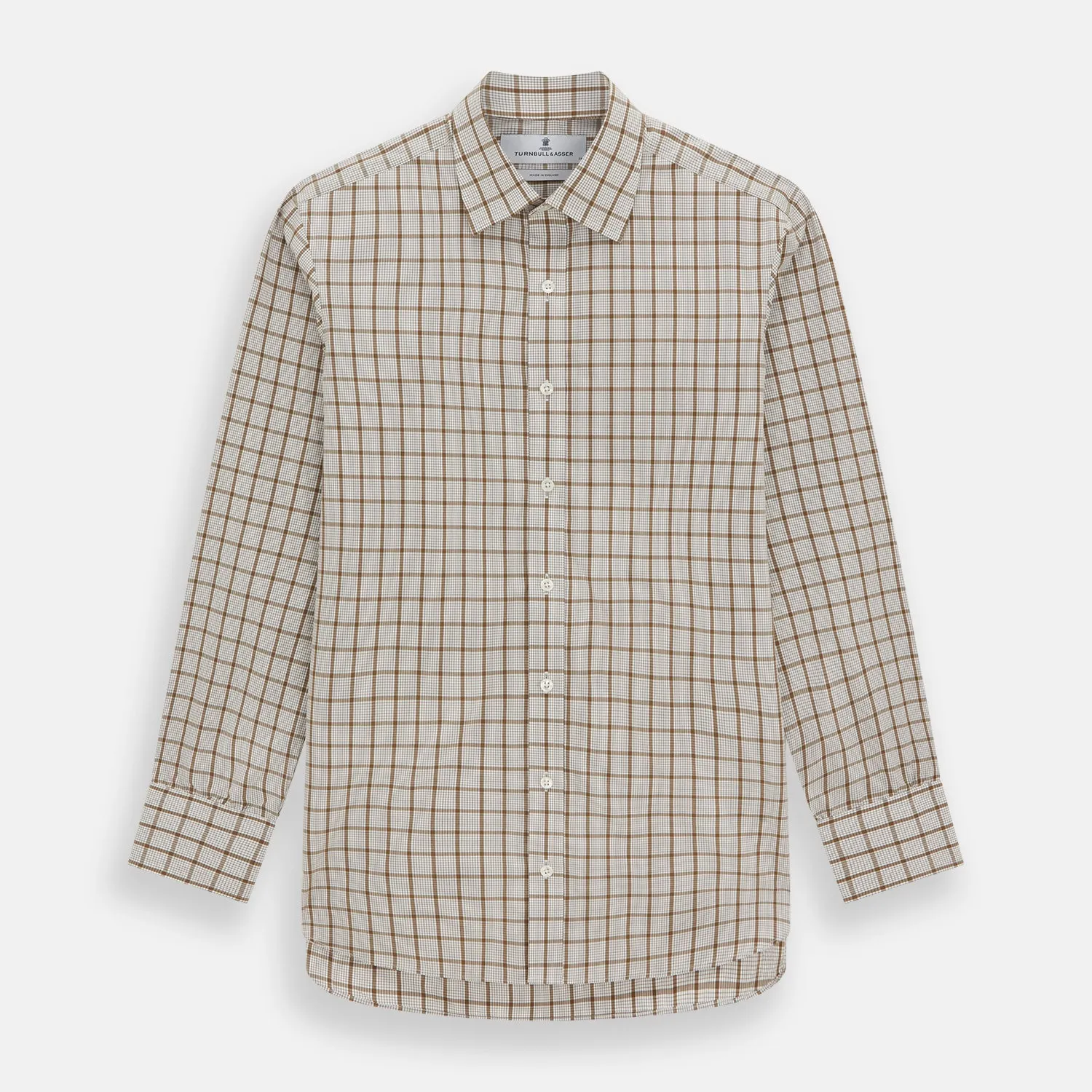 Brown Graph Overlay Check Mayfair Shirt