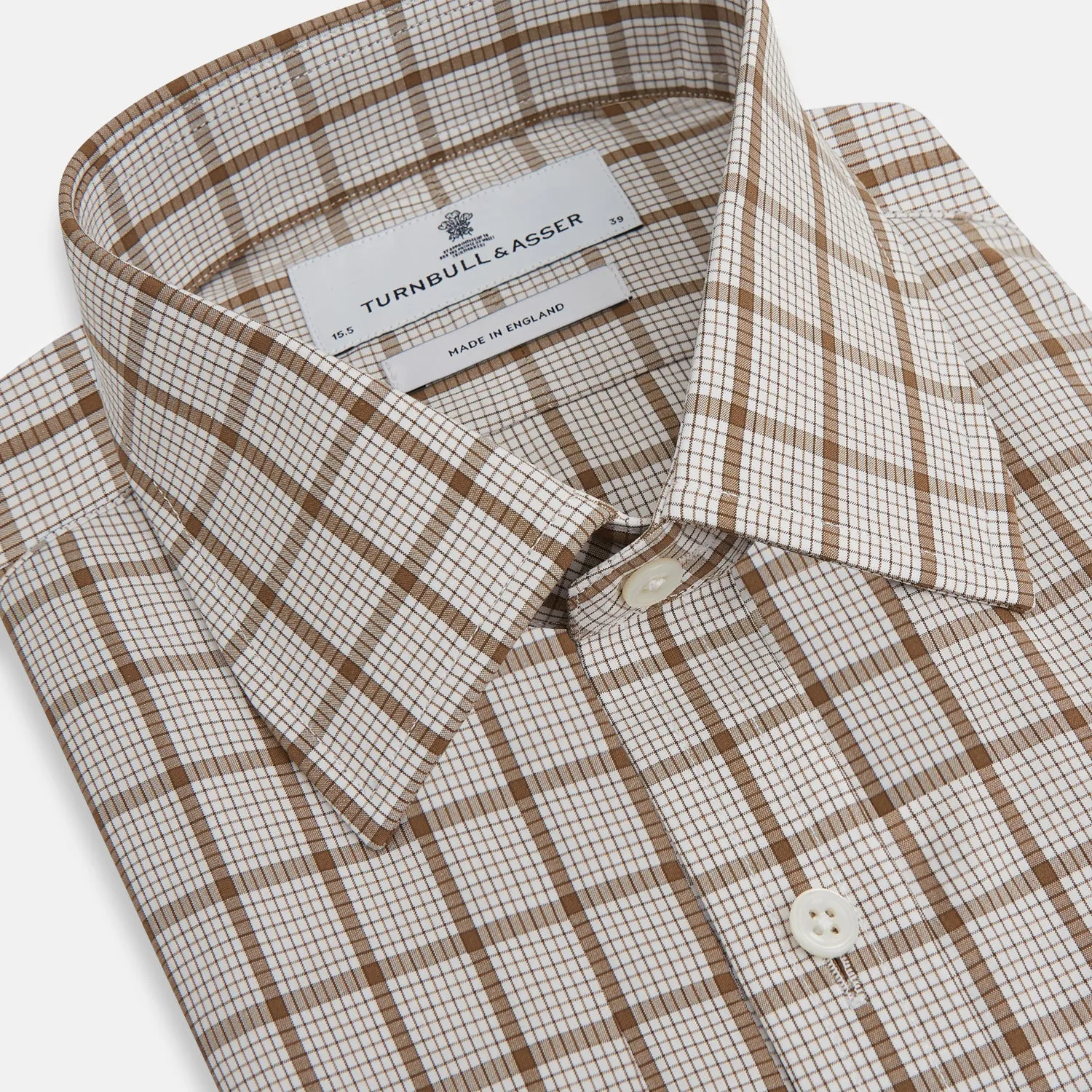 Brown Graph Overlay Check Mayfair Shirt