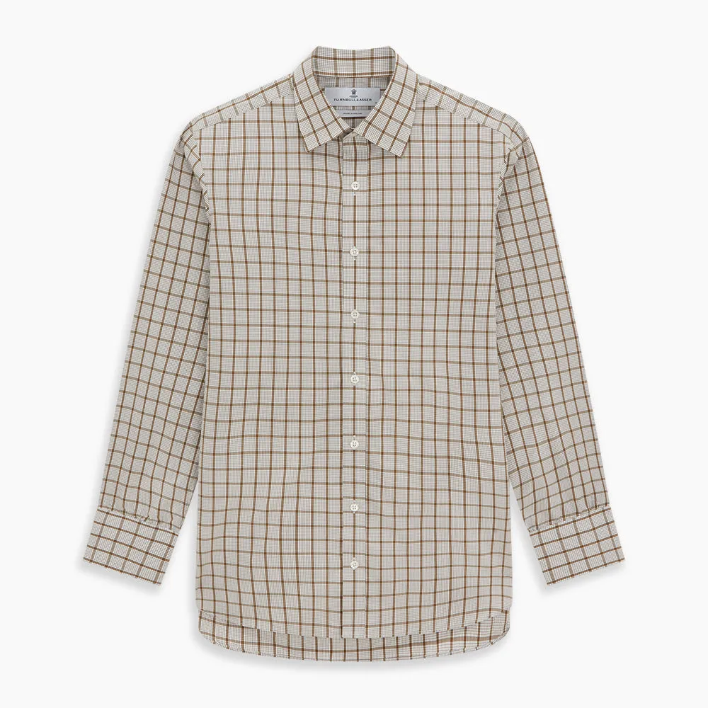 Brown Graph Overlay Check Mayfair Shirt