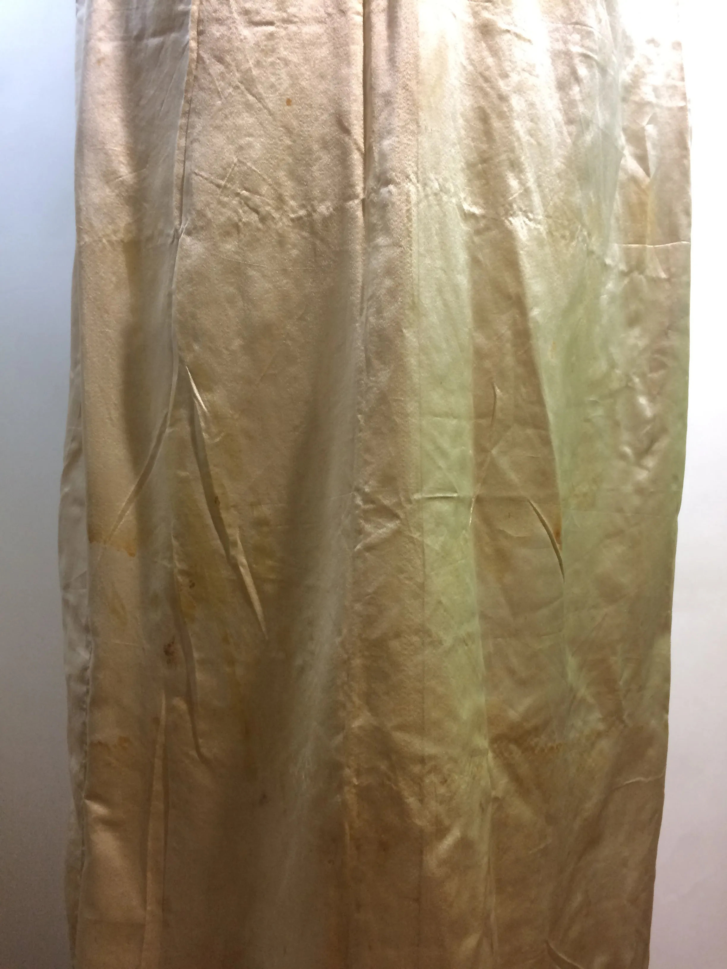 Candlelight Silk Regency Style Wedding Dress, Bodice and Corded Corset circa 1828