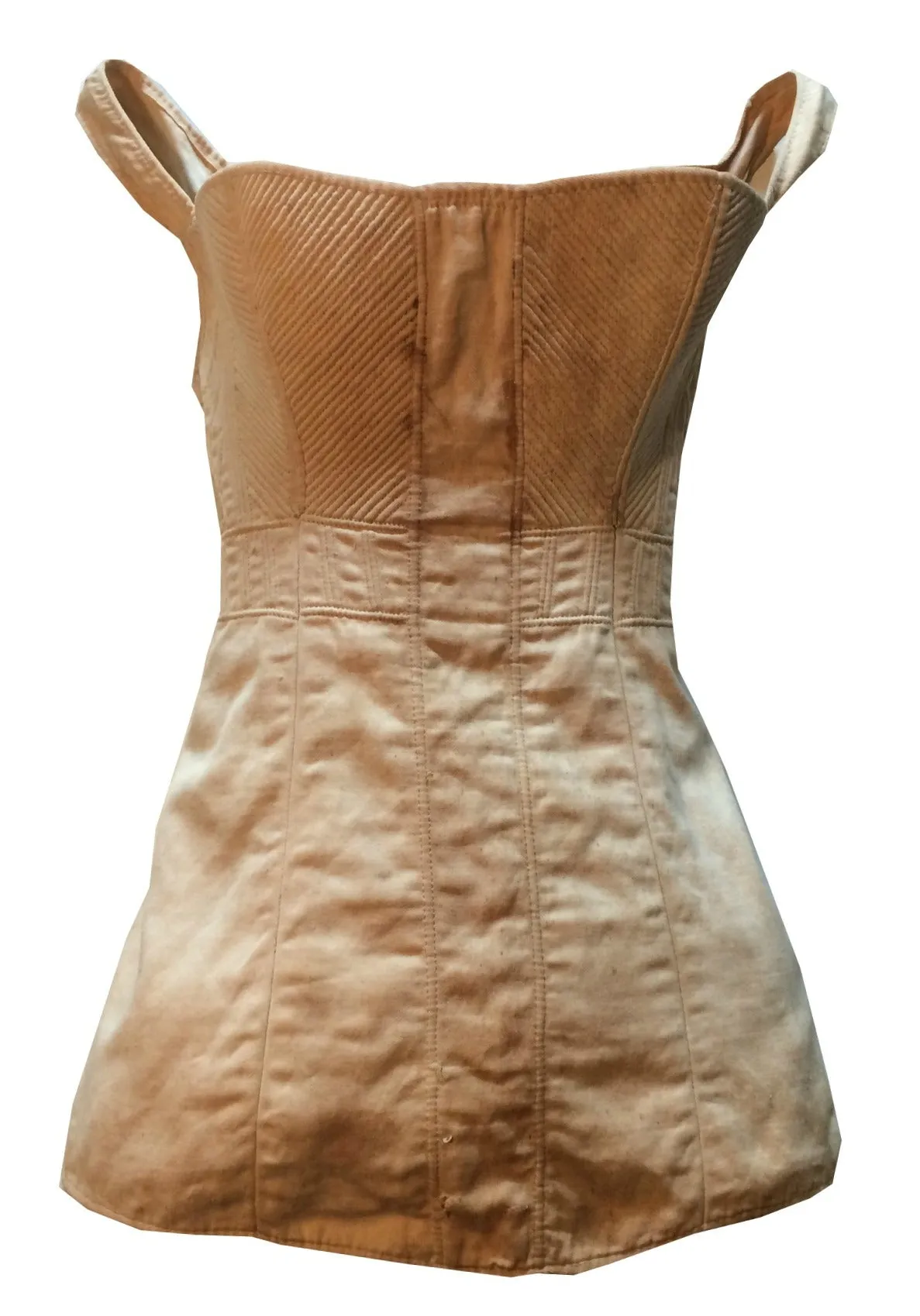 Candlelight Silk Regency Style Wedding Dress, Bodice and Corded Corset circa 1828