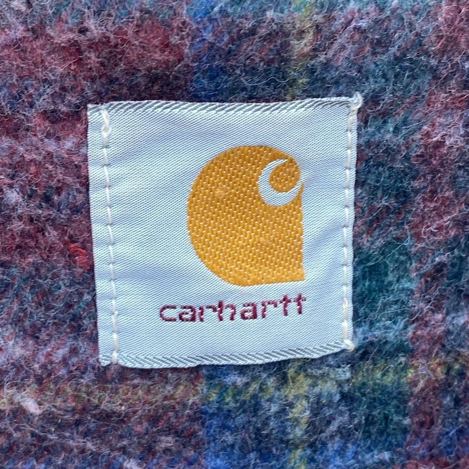 Carhartt Logo Canvas Brown Vintage Button Up Blanket Lined Jacket Size XXXL