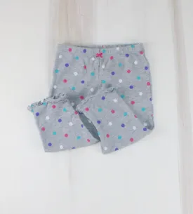 CARTERS GREY POLKA DOT PANTS 18M EUC