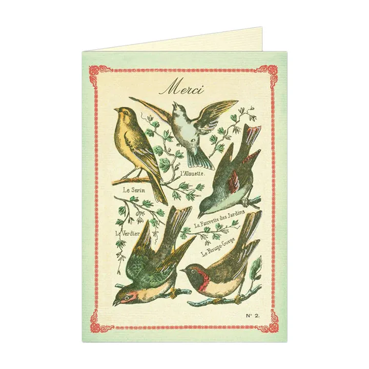 Cavallini | Birds "Merci" Thank You Card