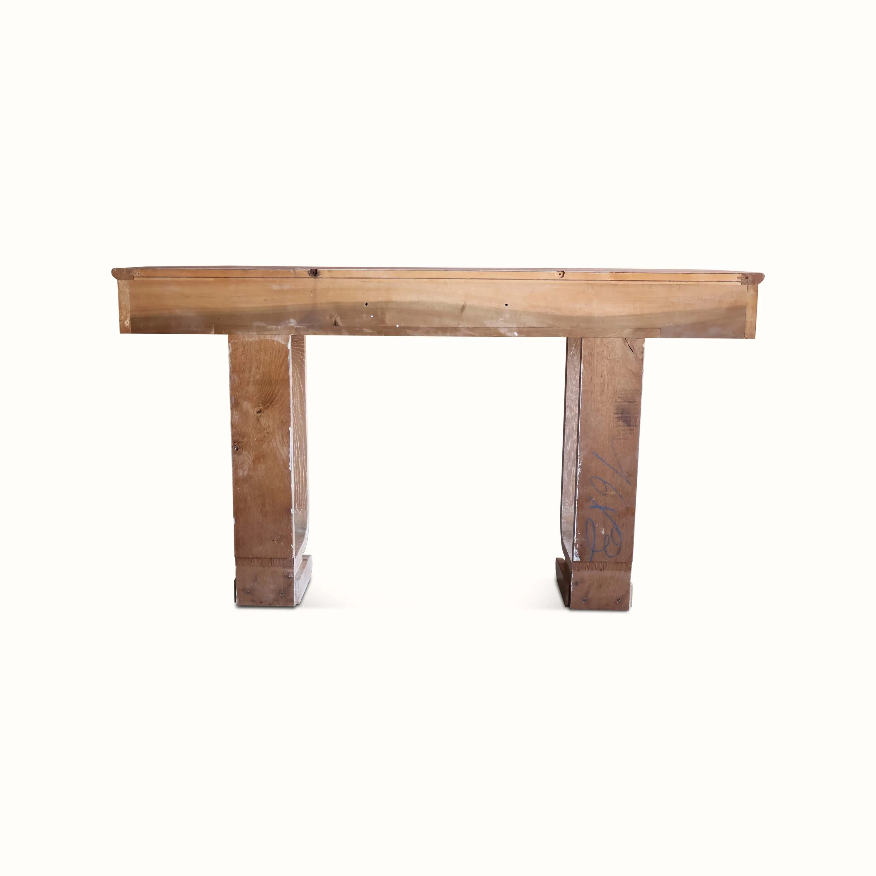 Cerused Oak Moderne Wall Mounted Console