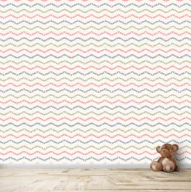 Chevron With Polka Dot Design For Kids Room