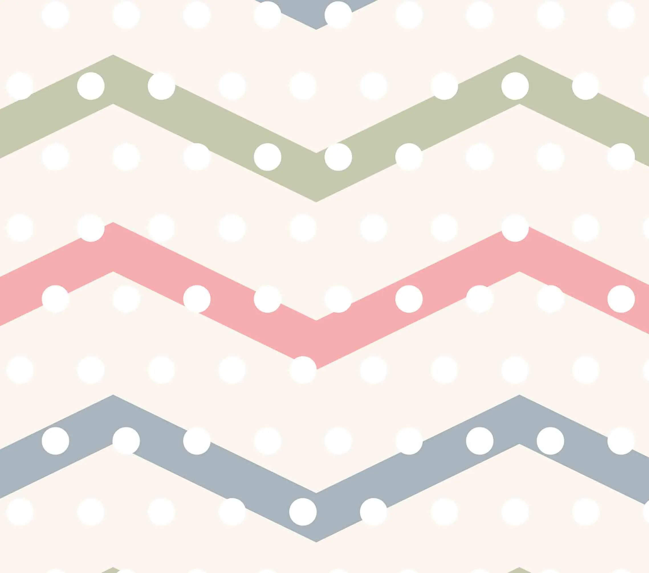 Chevron With Polka Dot Design For Kids Room