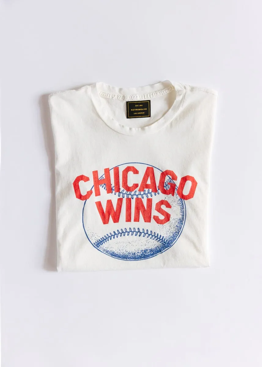 Chicago Wins Baseball Vintage Crop T-Shirt