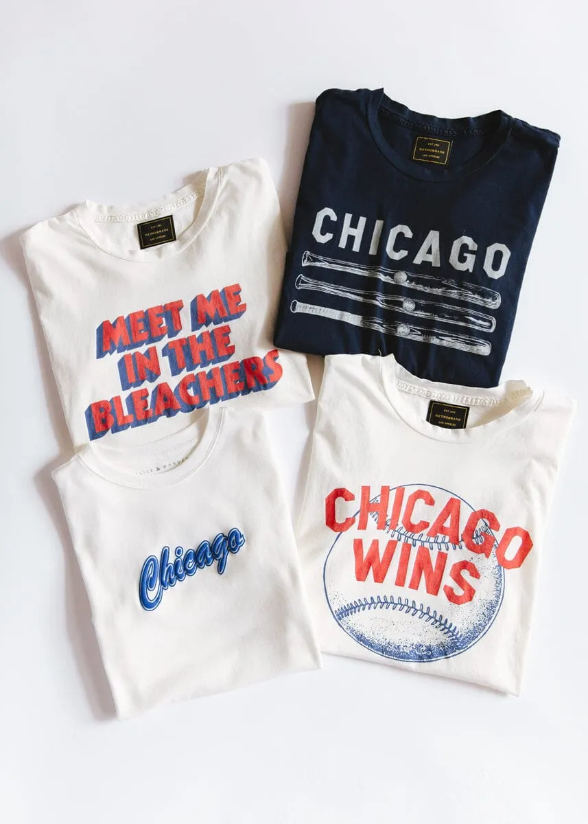 Chicago Wins Baseball Vintage Crop T-Shirt