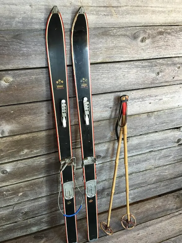 Children’s CHAMPION Ski Set- Black, Includes Poles