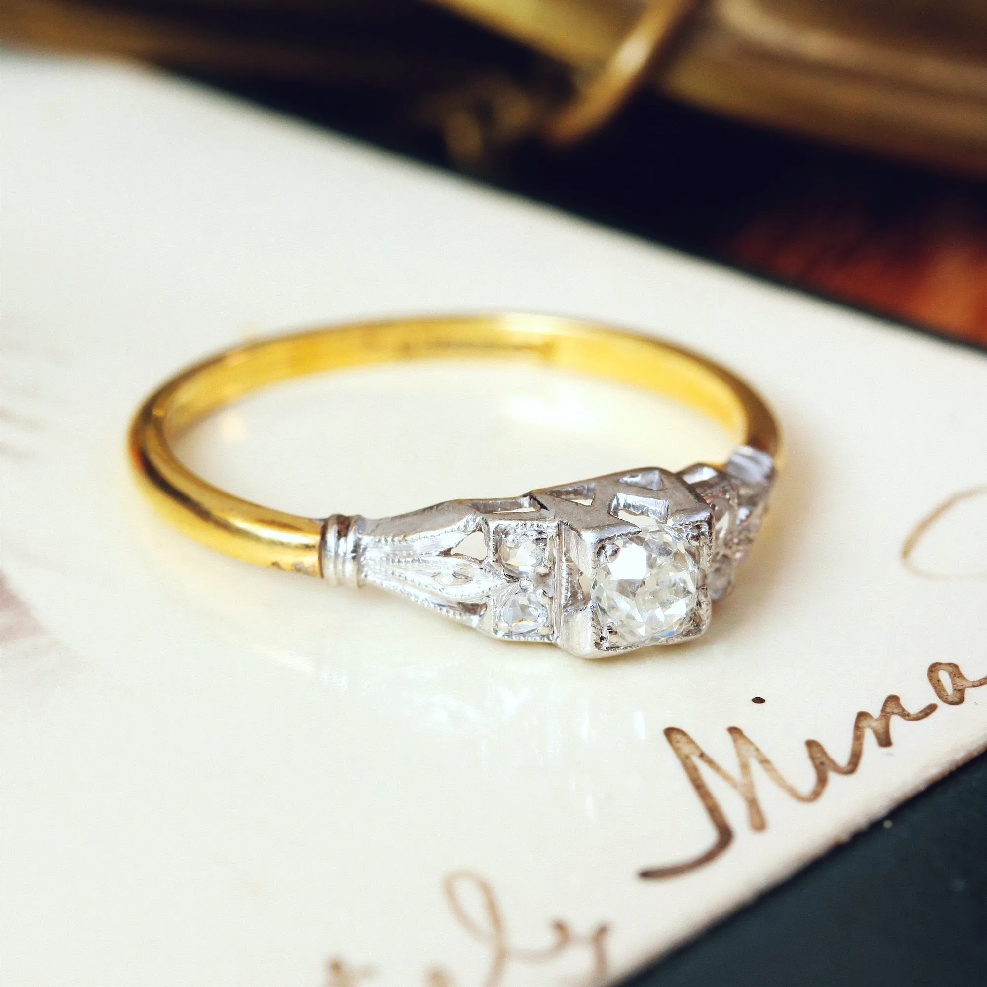 Coveted Vintage Old Cut Diamond Engagement Ring