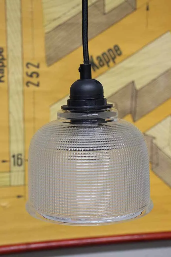 Crosshatch Glass Pendant Light