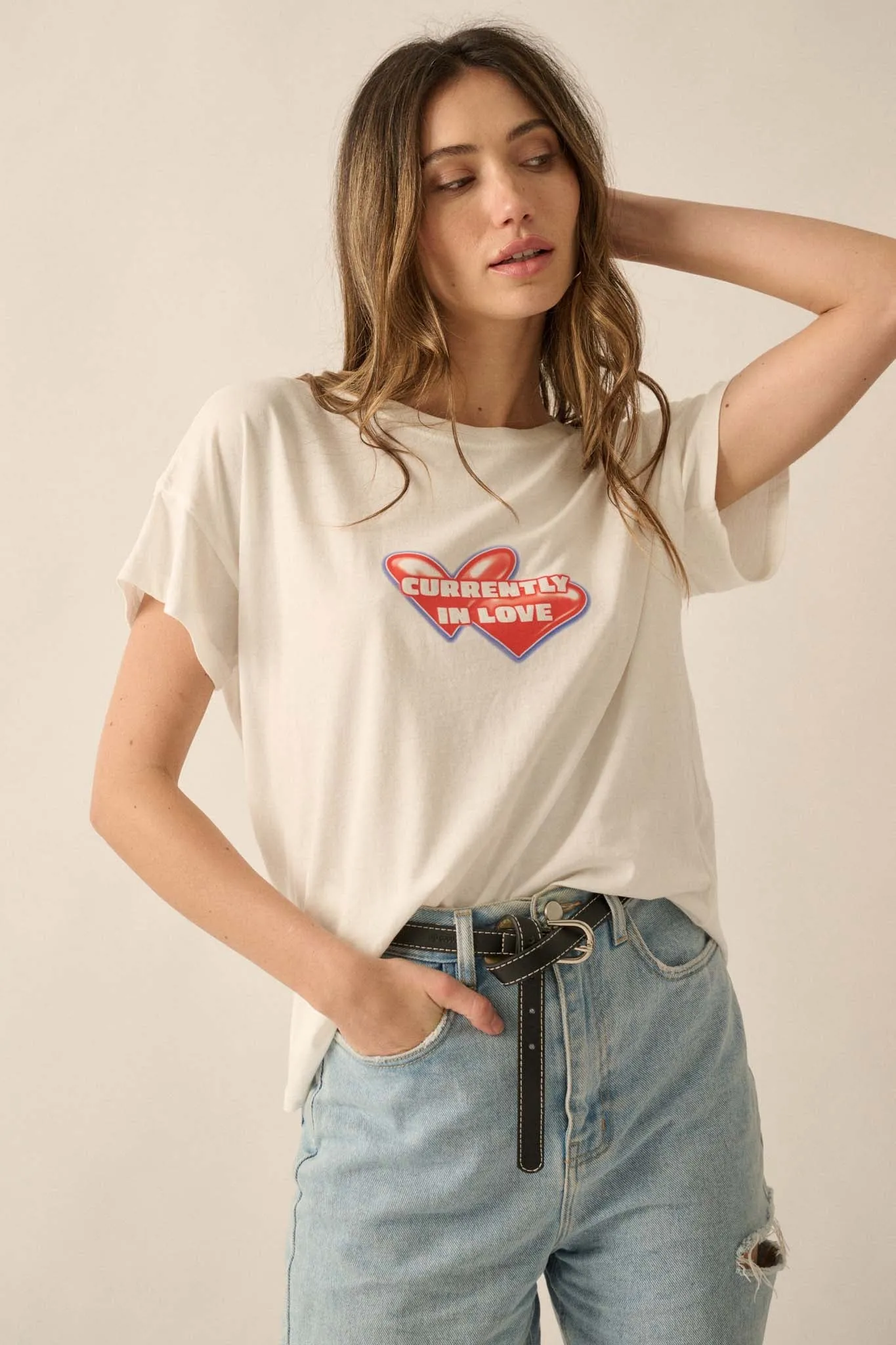 Currently In Love Garment Washed Graphic Tee