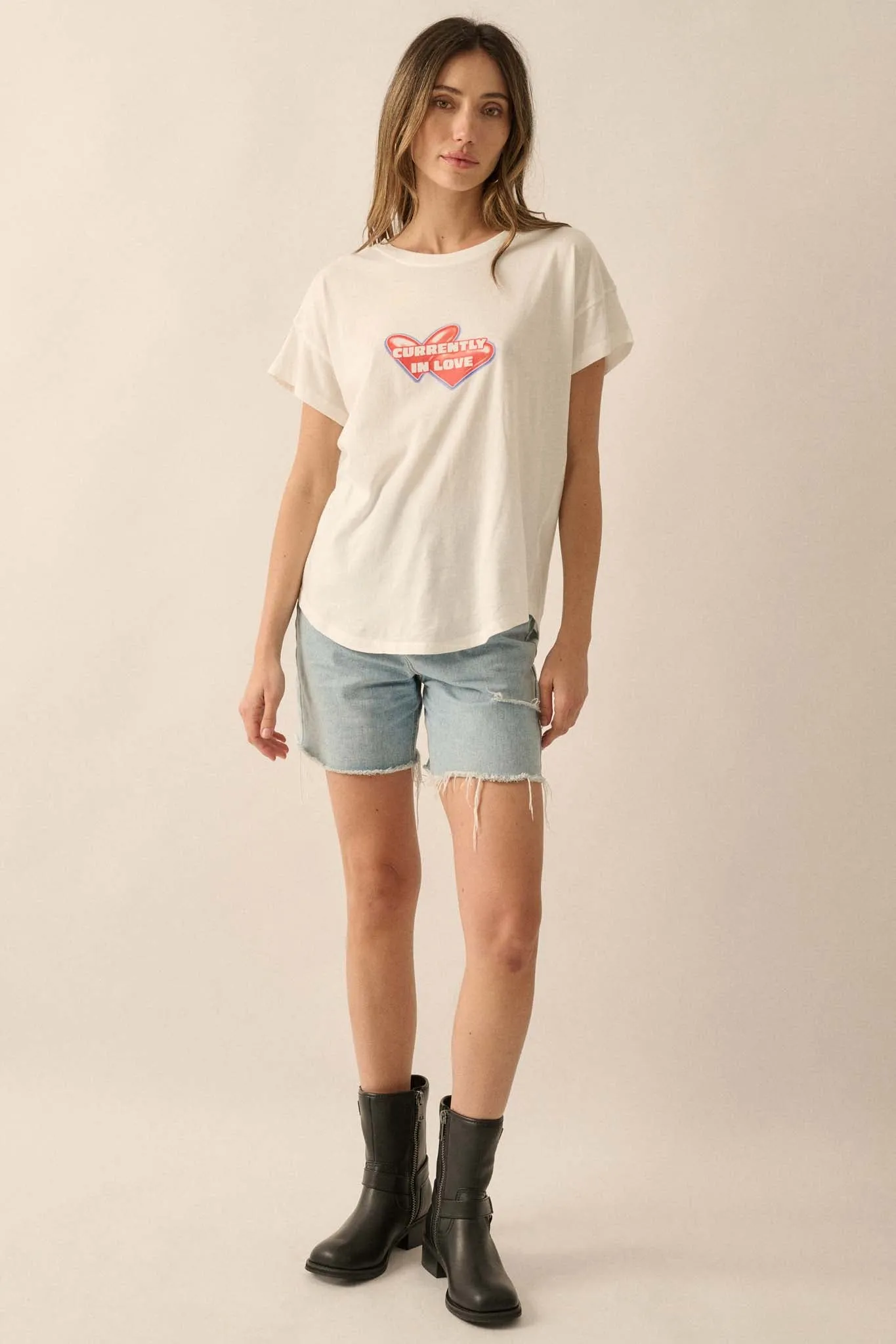 Currently In Love Garment Washed Graphic Tee