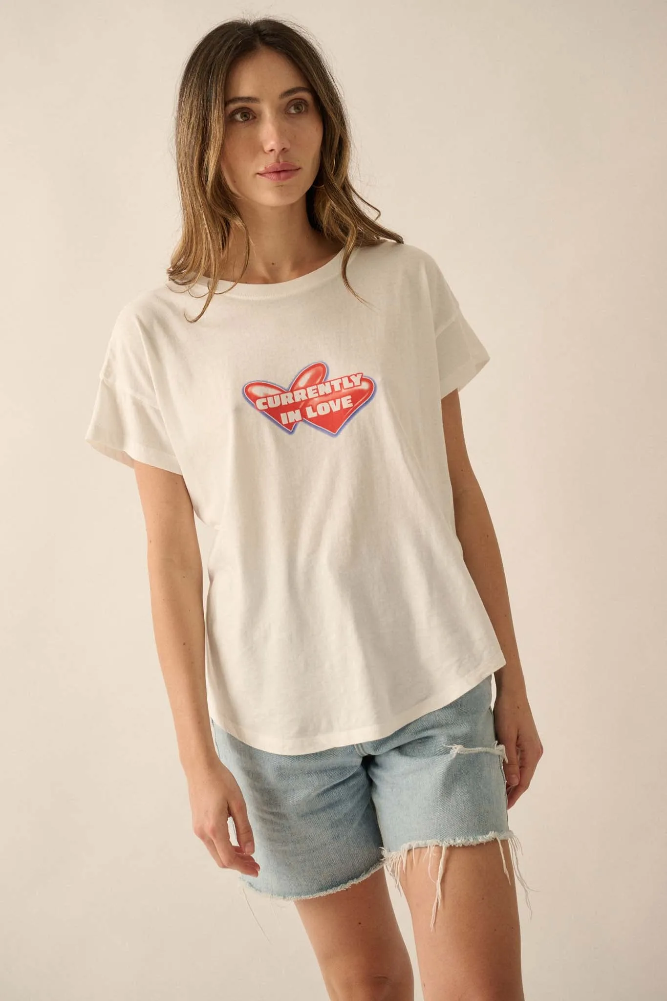 Currently In Love Garment Washed Graphic Tee