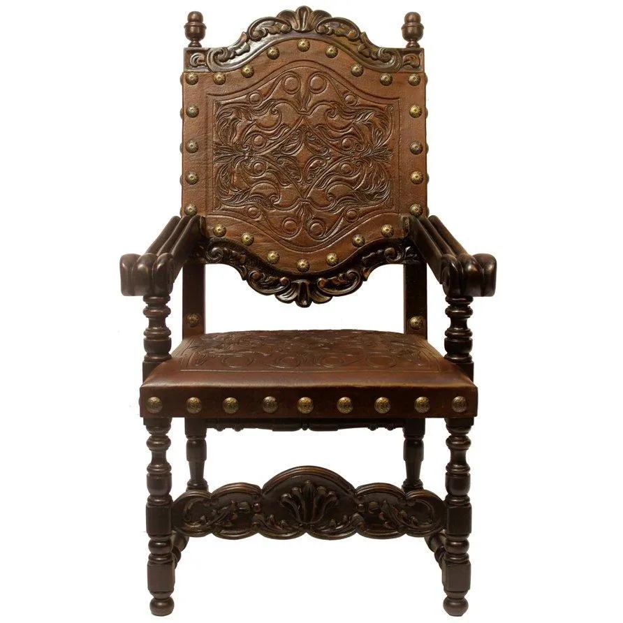 Del Rey Wood & Leather Arm Chair