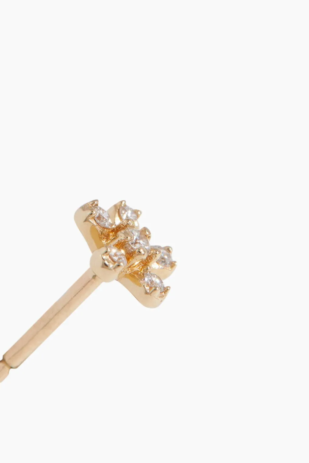 Diamond Dot Flower Single Stud in 14k Yellow Gold