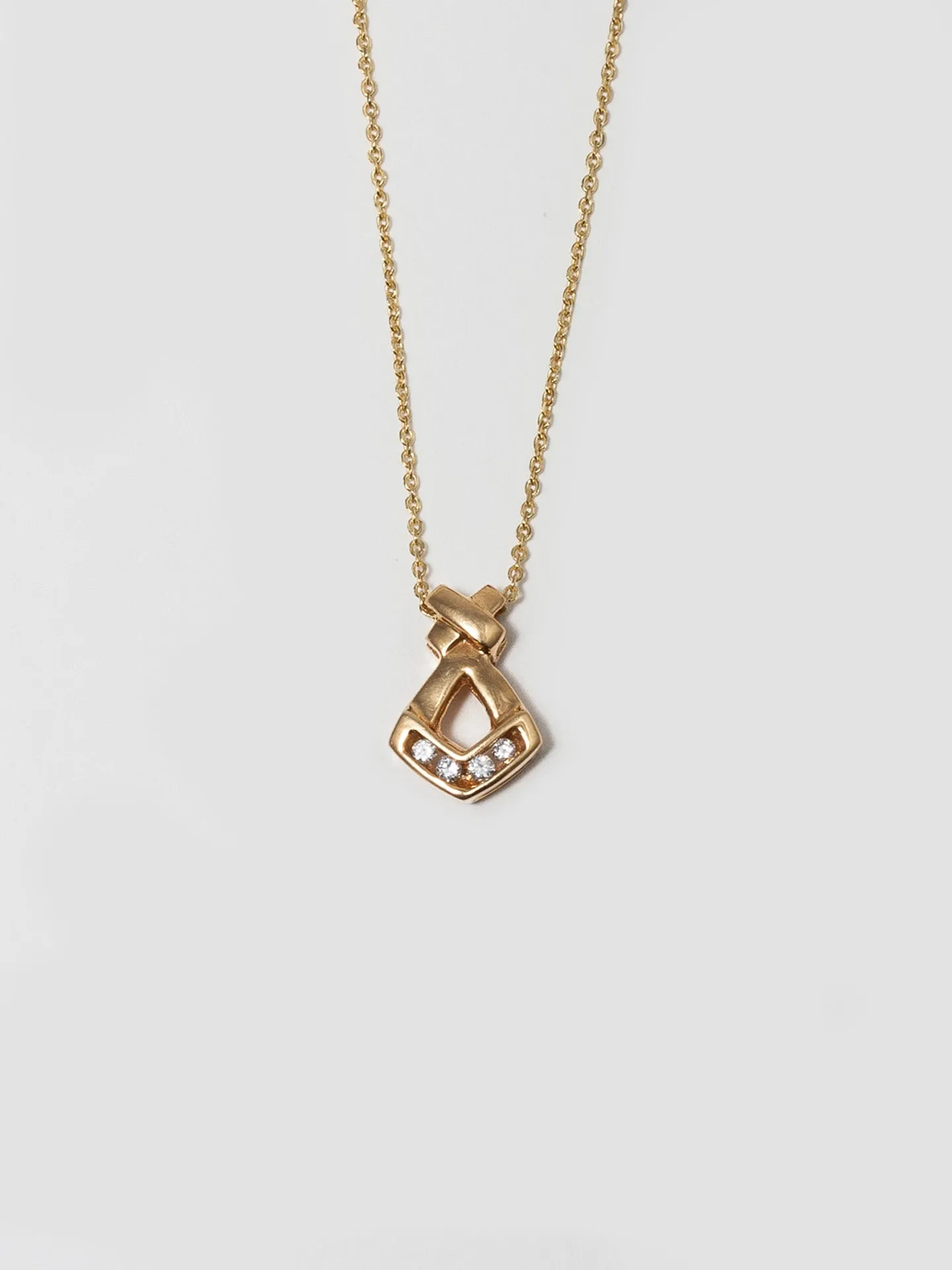 Diamond Vintage Crest Charm Necklace - Vintage Capsule