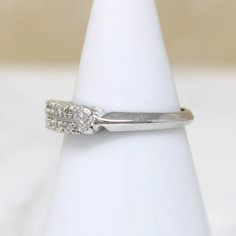 Double Row Diamond Wedding Band in Platinum