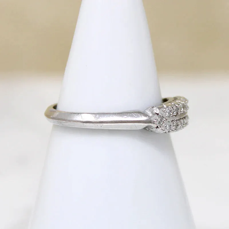 Double Row Diamond Wedding Band in Platinum