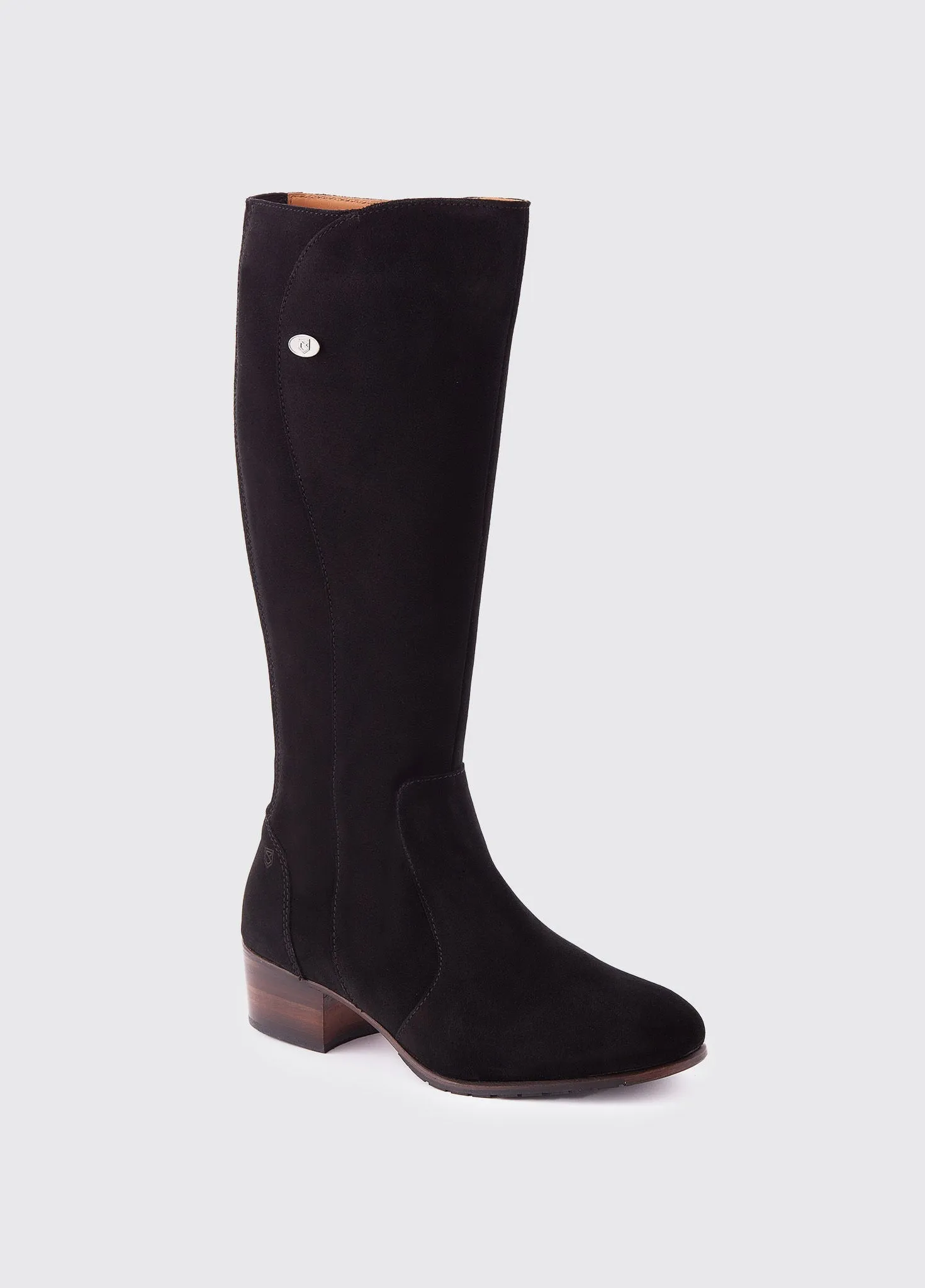 Downpatrick Knee High Boot - Black Suede