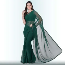 Emerald Green Georgette Saree