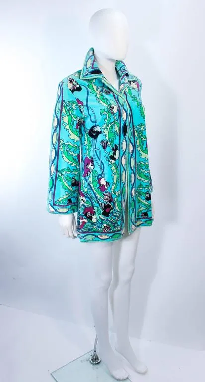 EMILIO PUCCI 1960s Terry Cloth Velour Swimsuit Cover Up Size 14