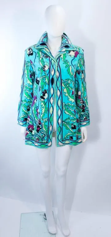 EMILIO PUCCI 1960s Terry Cloth Velour Swimsuit Cover Up Size 14