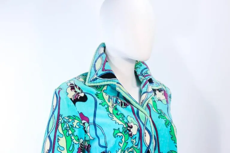 EMILIO PUCCI 1960s Terry Cloth Velour Swimsuit Cover Up Size 14