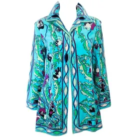 EMILIO PUCCI 1960s Terry Cloth Velour Swimsuit Cover Up Size 14