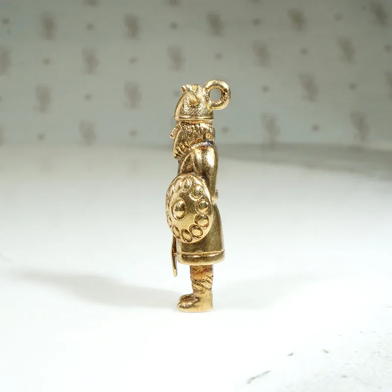 Fantastic 14k Gold Viking Warrior Charm