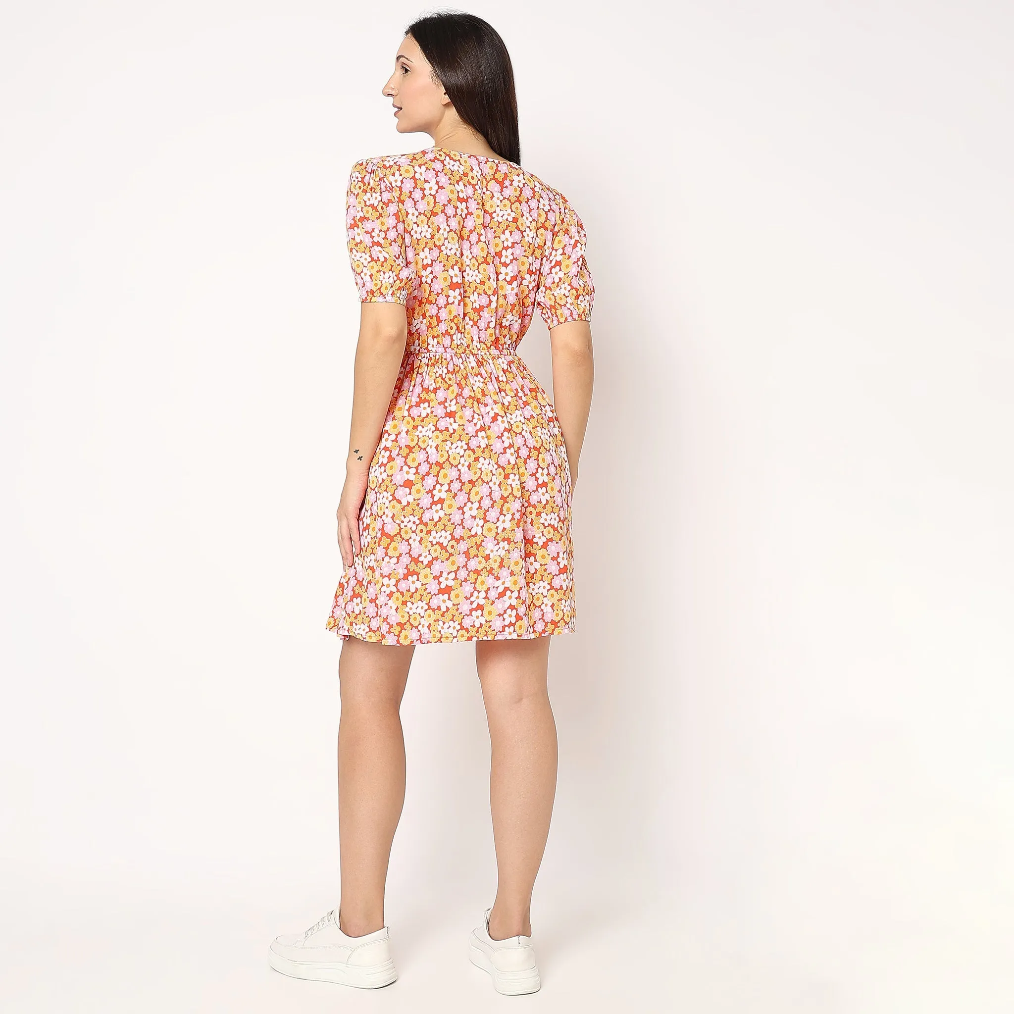 Flare Fit Floral Dress