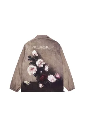 Floral Vintage Lettering Print Jacket