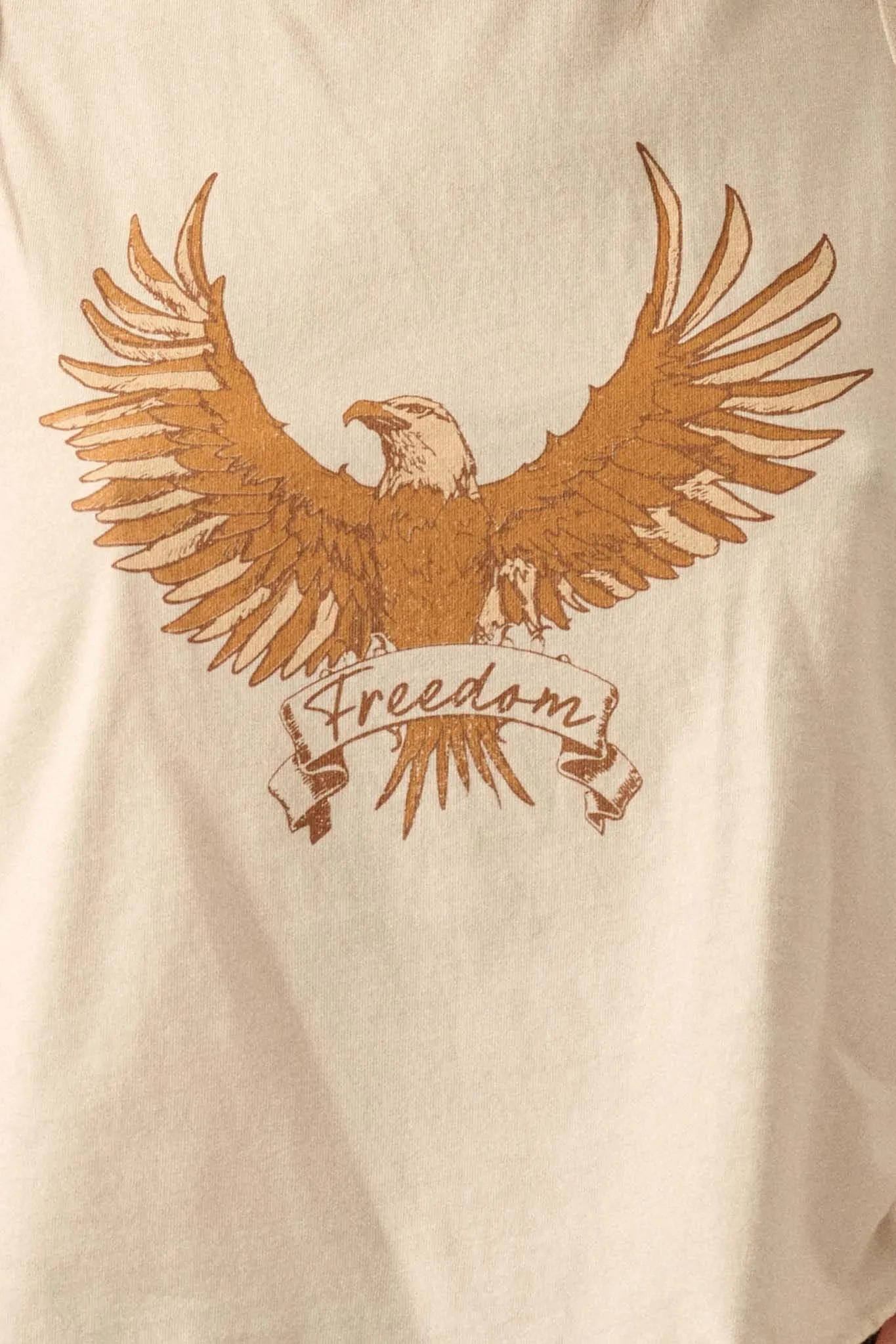 Free as an Eagle Lettuce-Edge Graphic Tank Top