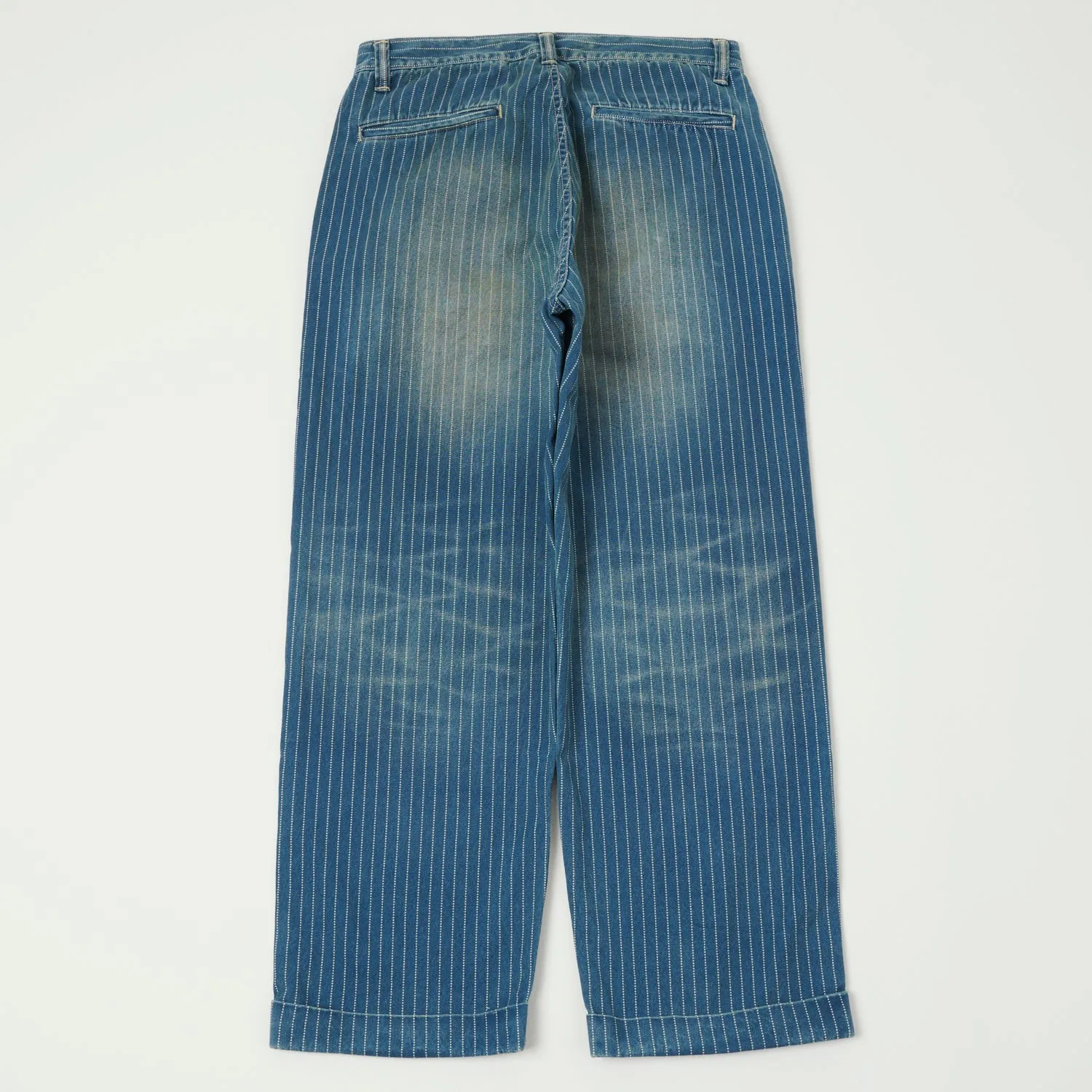 Full Count 1128HW-4 Stripe Farmer Trouser - Heavy Wash Indigo Wabash