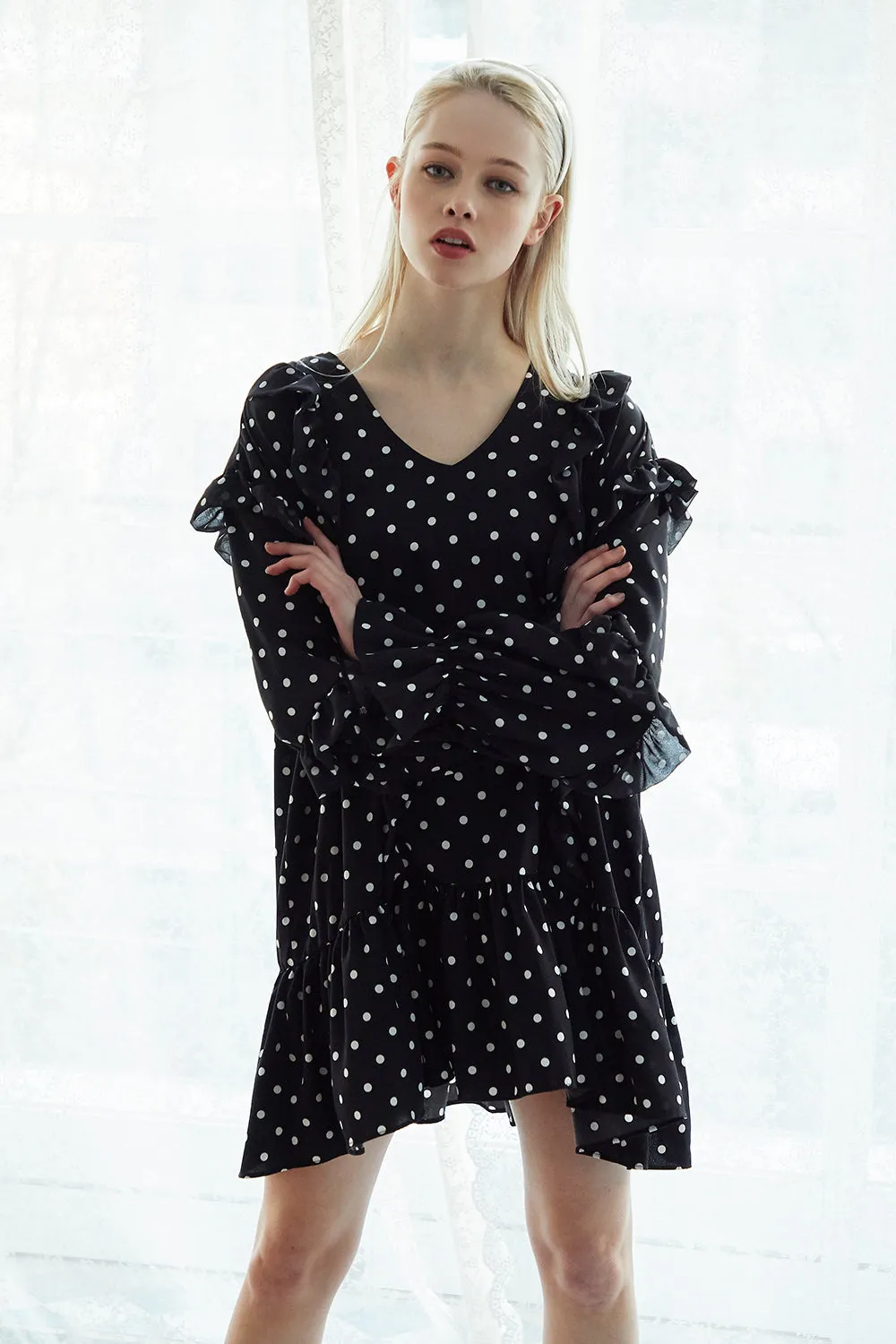 Gemma Polka Dot Ruffle Dress