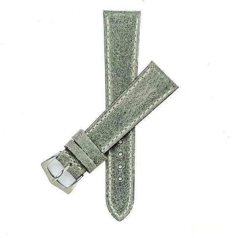 Grey Leather Vintage Watch Band