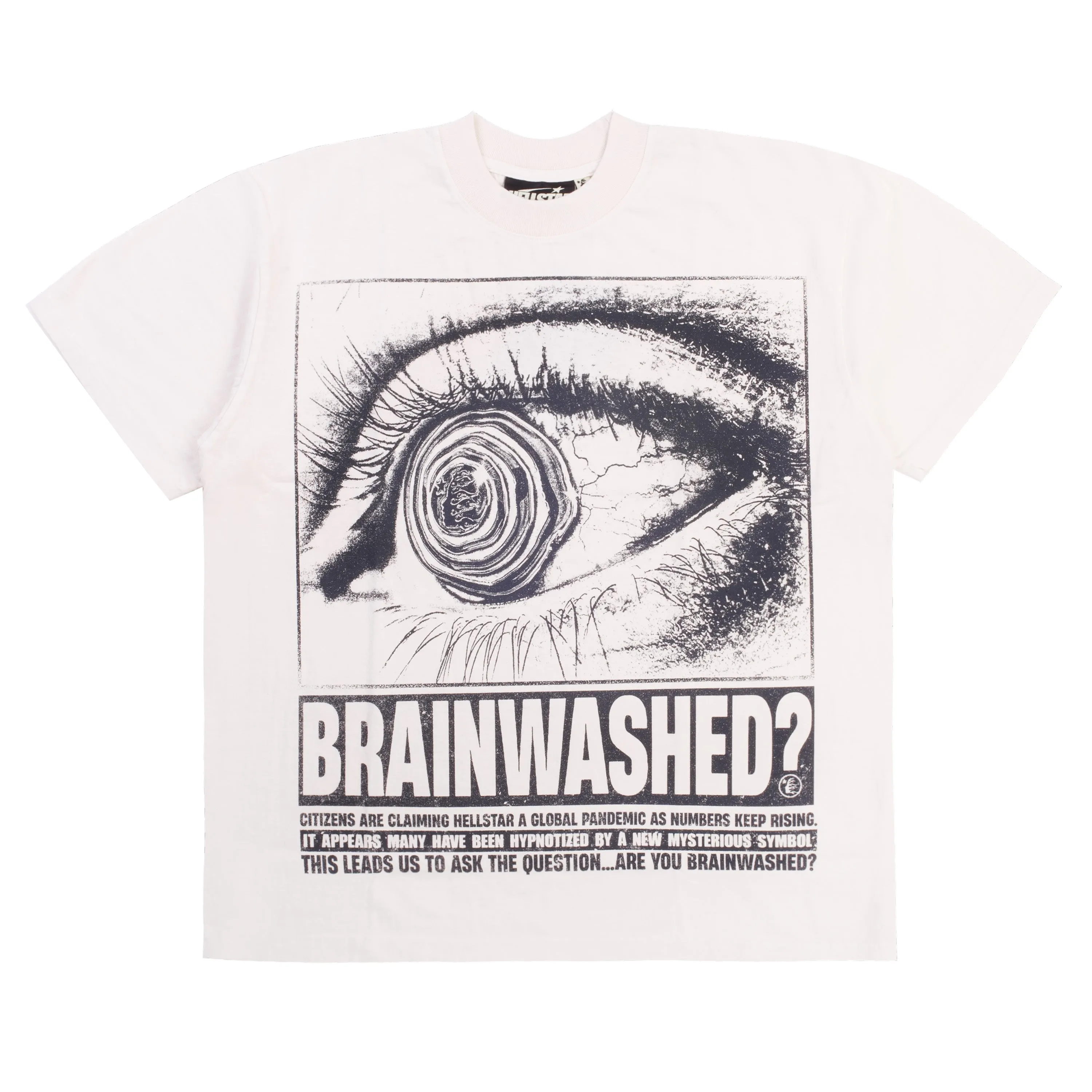 Mens Hellstar Brainwash Graphic Tee - White Casual Shirt