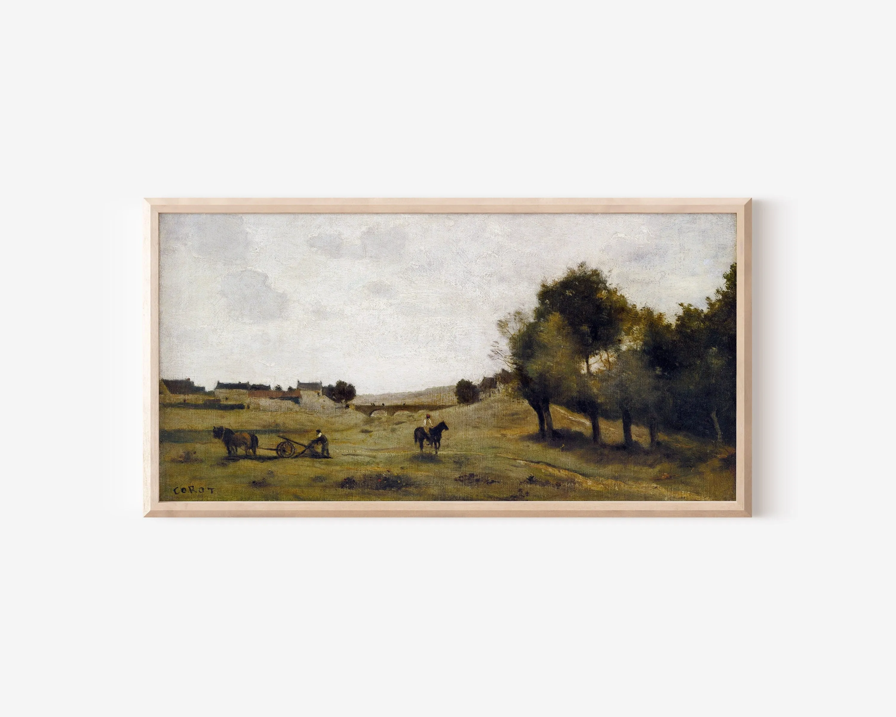 Horizontal Wall Art Narrow Long Vintage Landscape Wall Art Print