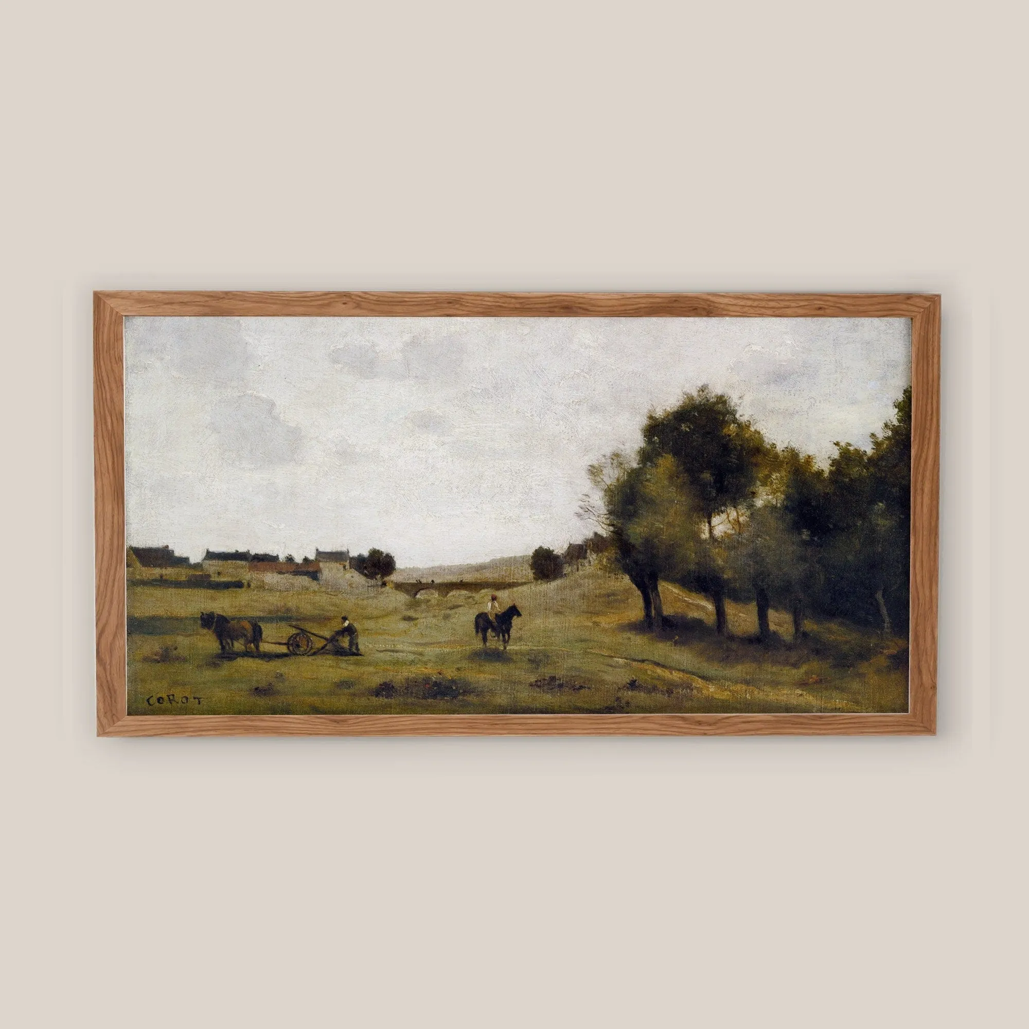 Horizontal Wall Art Narrow Long Vintage Landscape Wall Art Print