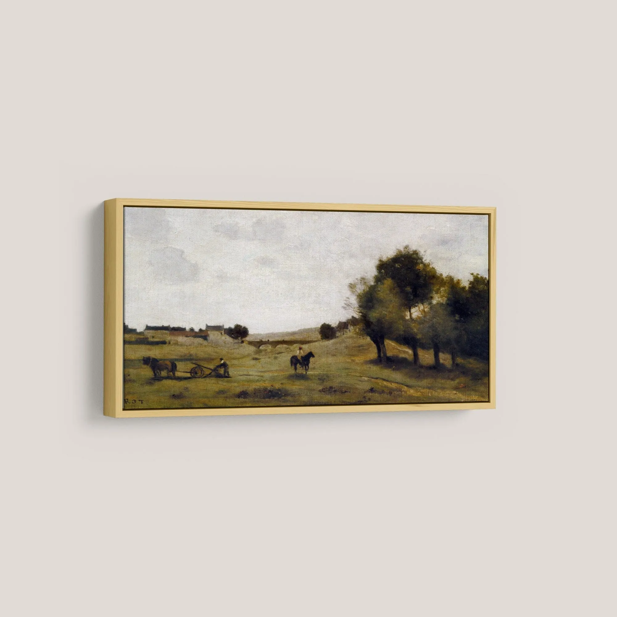 Horizontal Wall Art Narrow Long Vintage Landscape Wall Art Print