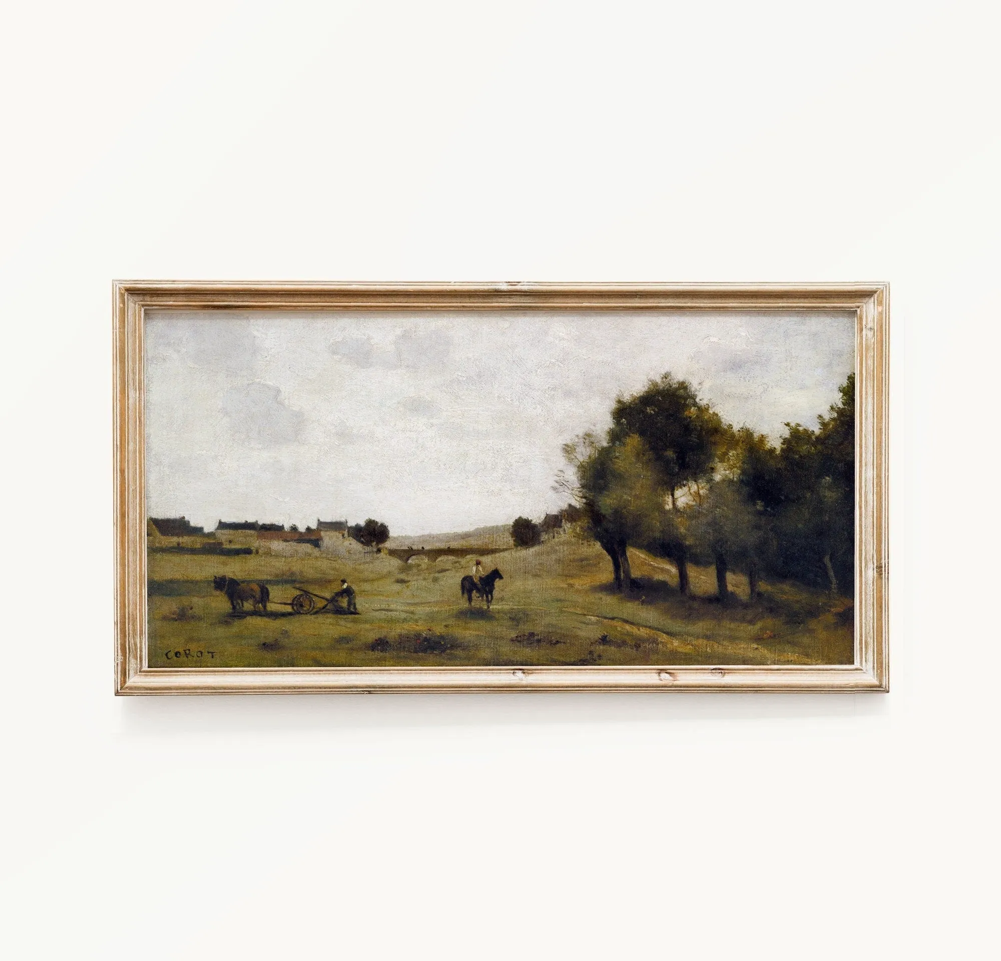 Horizontal Wall Art Narrow Long Vintage Landscape Wall Art Print