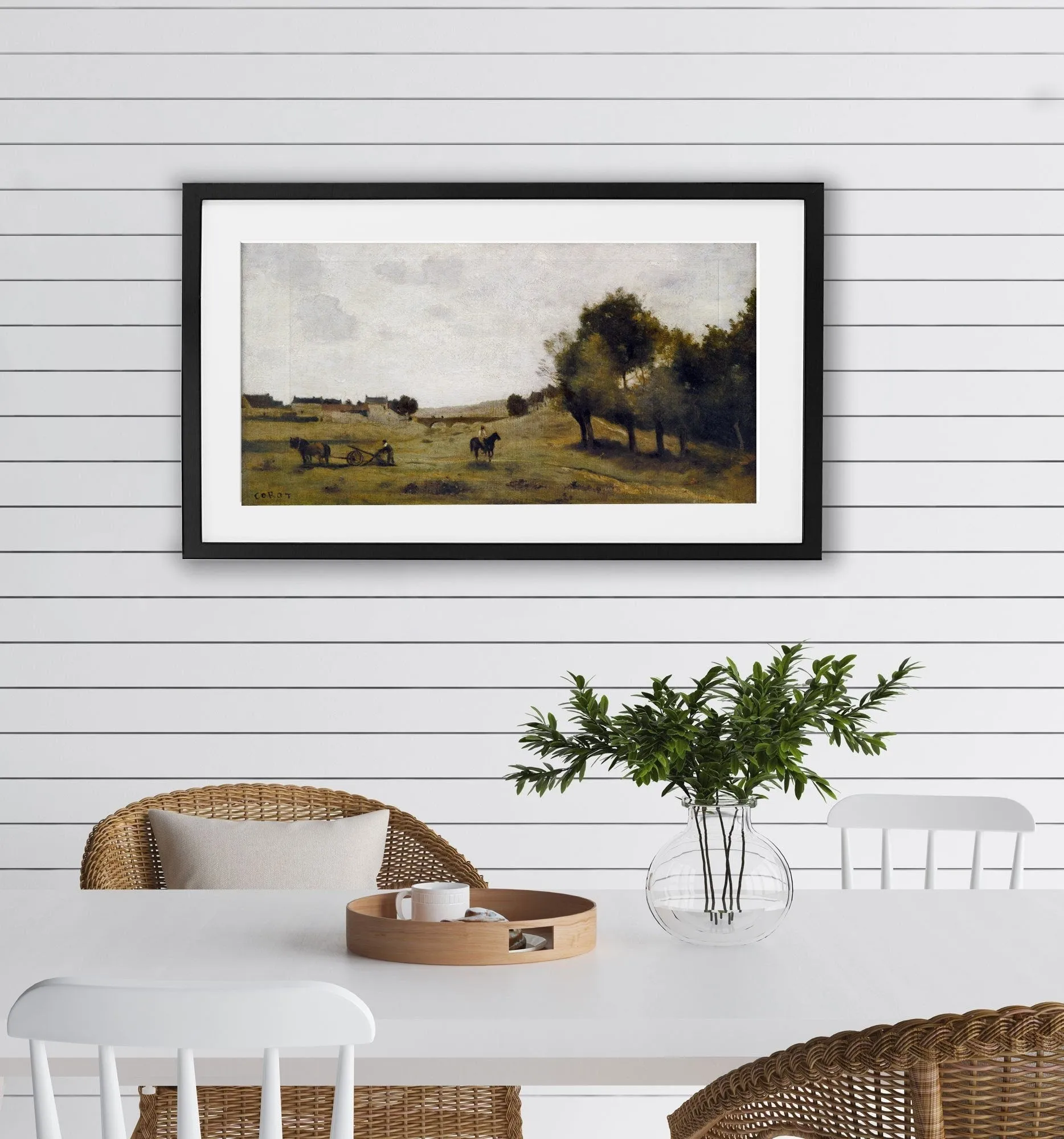 Horizontal Wall Art Narrow Long Vintage Landscape Wall Art Print